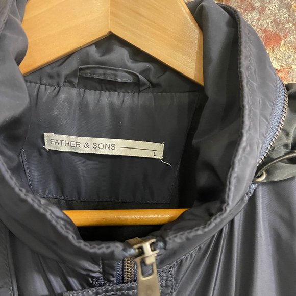 Father & Sons Lightweight Navy Rain Coat with Hood L - Picture 10 of 11